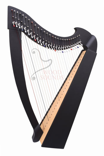 27 String Celtic Lever Harp – Handmade Black Mahogany Folk Harp
